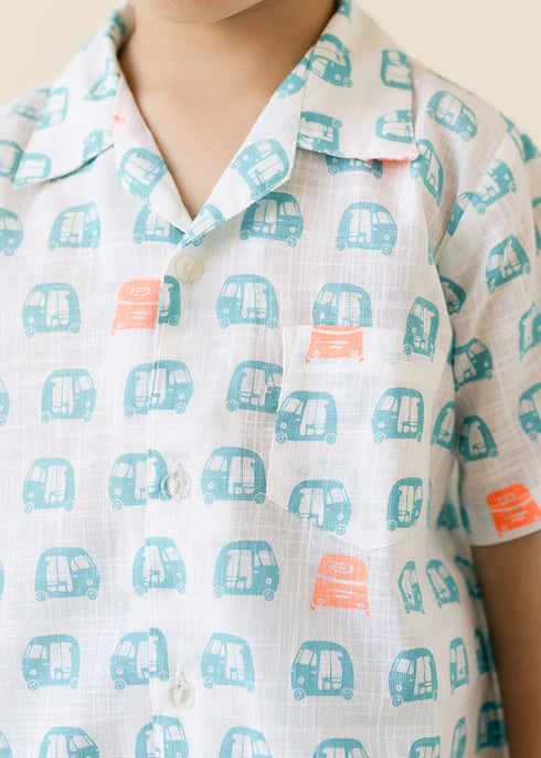 Boys Auto Printed Shirt Set